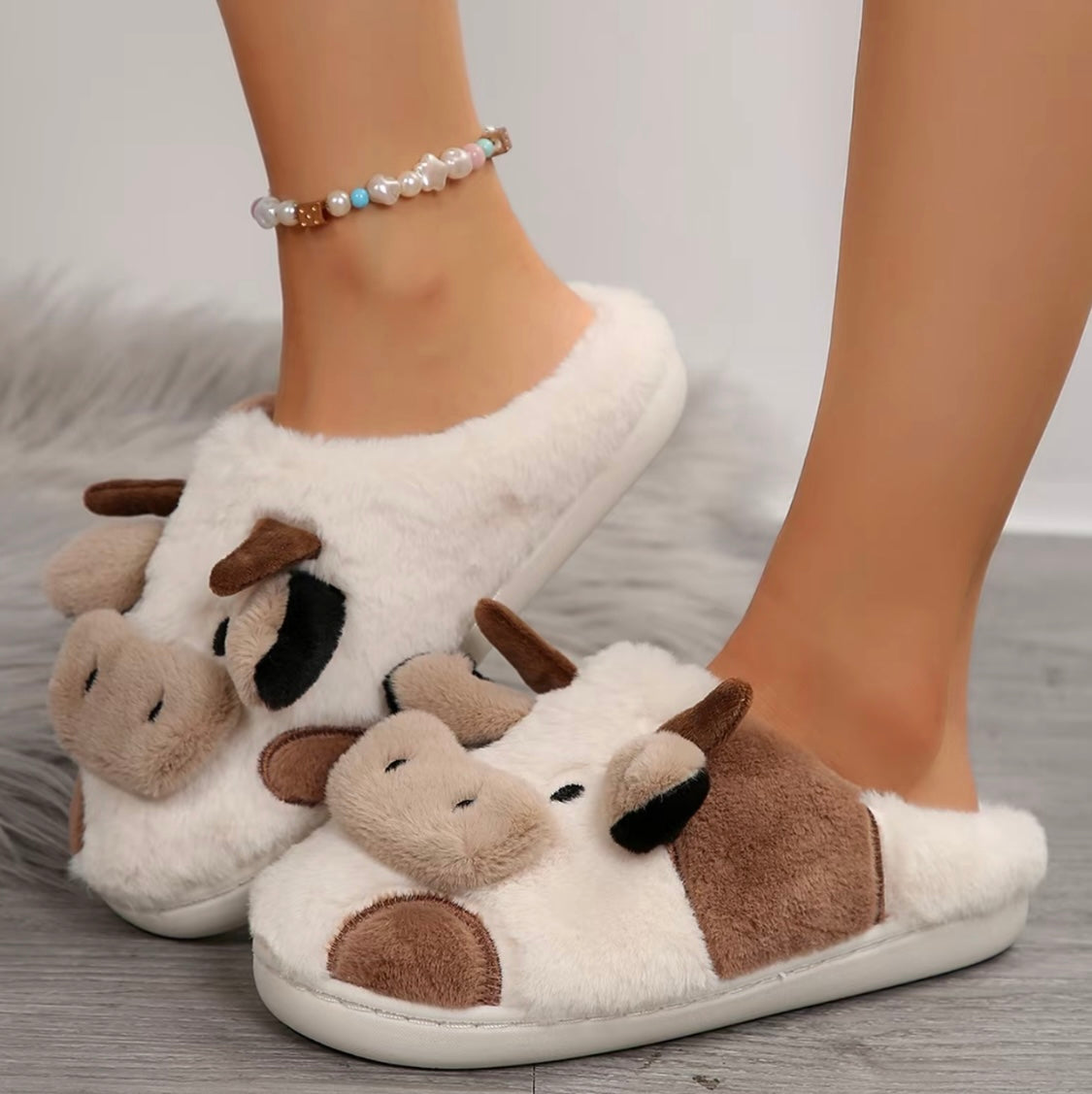 Fluffy Cow Slippers 🐮