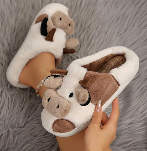 Fluffy Cow Slippers 🐮
